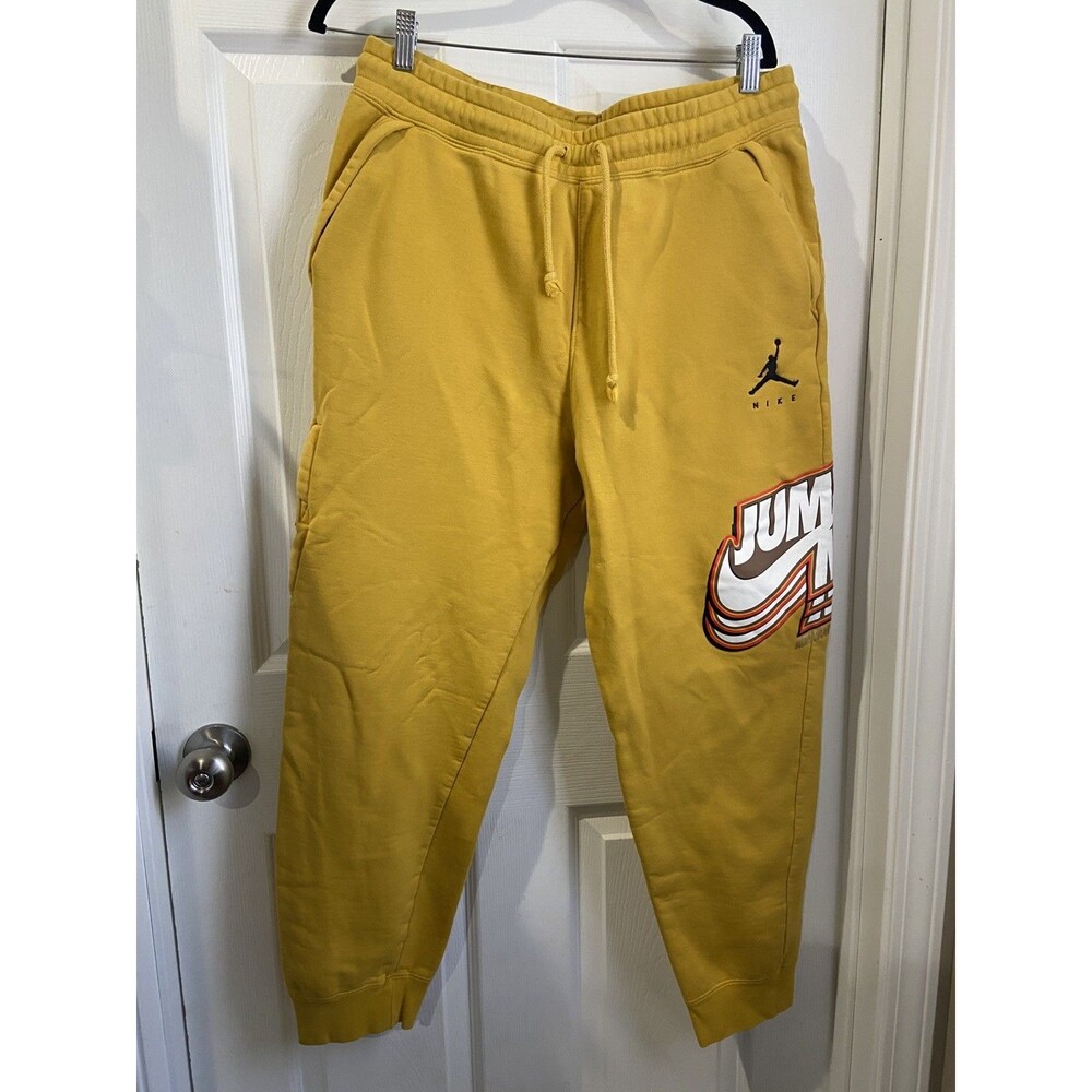 Nike Air Jordan Jumpman Fleece Joggers Pants Mens Size L Gold